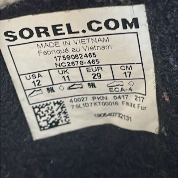 Sorel Yoot Pac Geometric Nylon Warm Waterproof Toddler Girl Sz 12 Fur Lined Boot - Picture 6 of 12